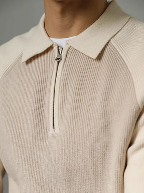 Raglan Quarter Zip Sweater — North Row | Close-Up