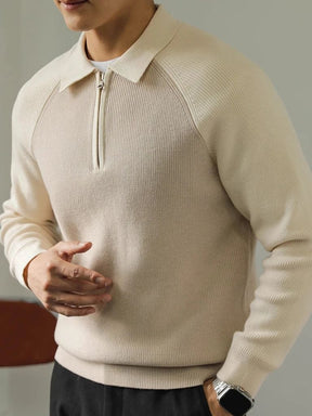 Raglan Quarter Zip Sweater — North Row | Flat Lay