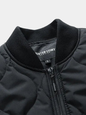 Sherpa Sleeves Padded Bomber Jacket — North Row | Detail View