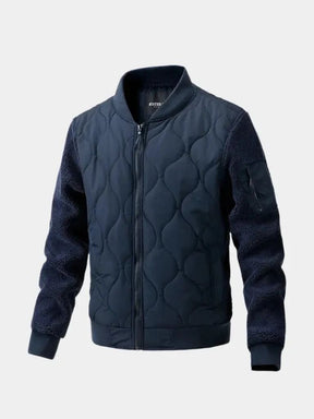 Sherpa Sleeves Padded Bomber Jacket — North Row | Collar Detail