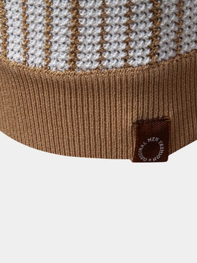 Striped Knit Polo Shirt — North Row | Model Wearing