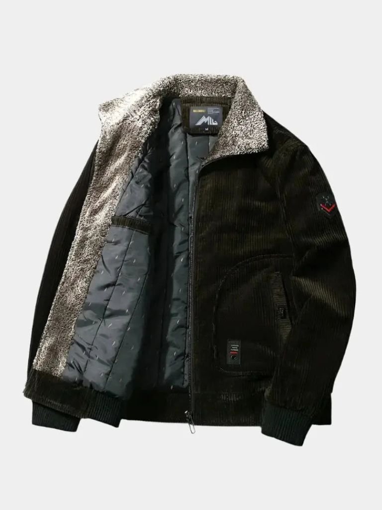 Thermal Windbreaker Corduroy Jacket — North Row | Collar Detail