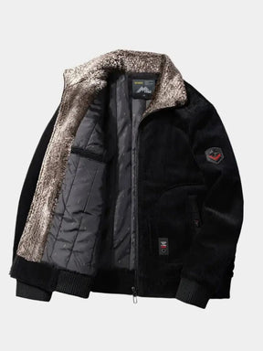 Thermal Windbreaker Corduroy Jacket — North Row | Texture Detail