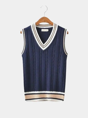V Neck Elegant Knit Vest — North Row | Side View