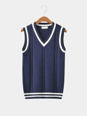 V Neck Elegant Knit Vest — North Row | Close-Up