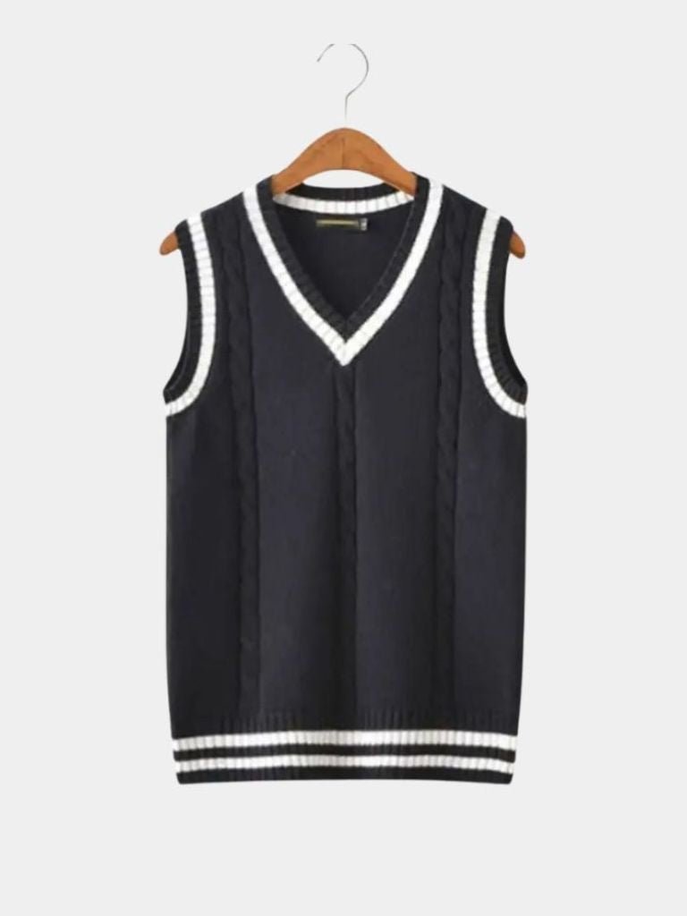 V Neck Elegant Knit Vest — North Row | Flat Lay