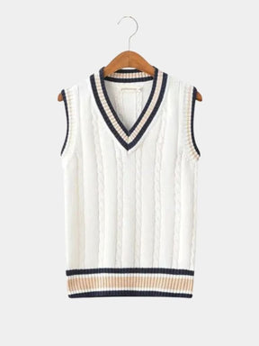 V Neck Elegant Knit Vest — North Row | Worn Look