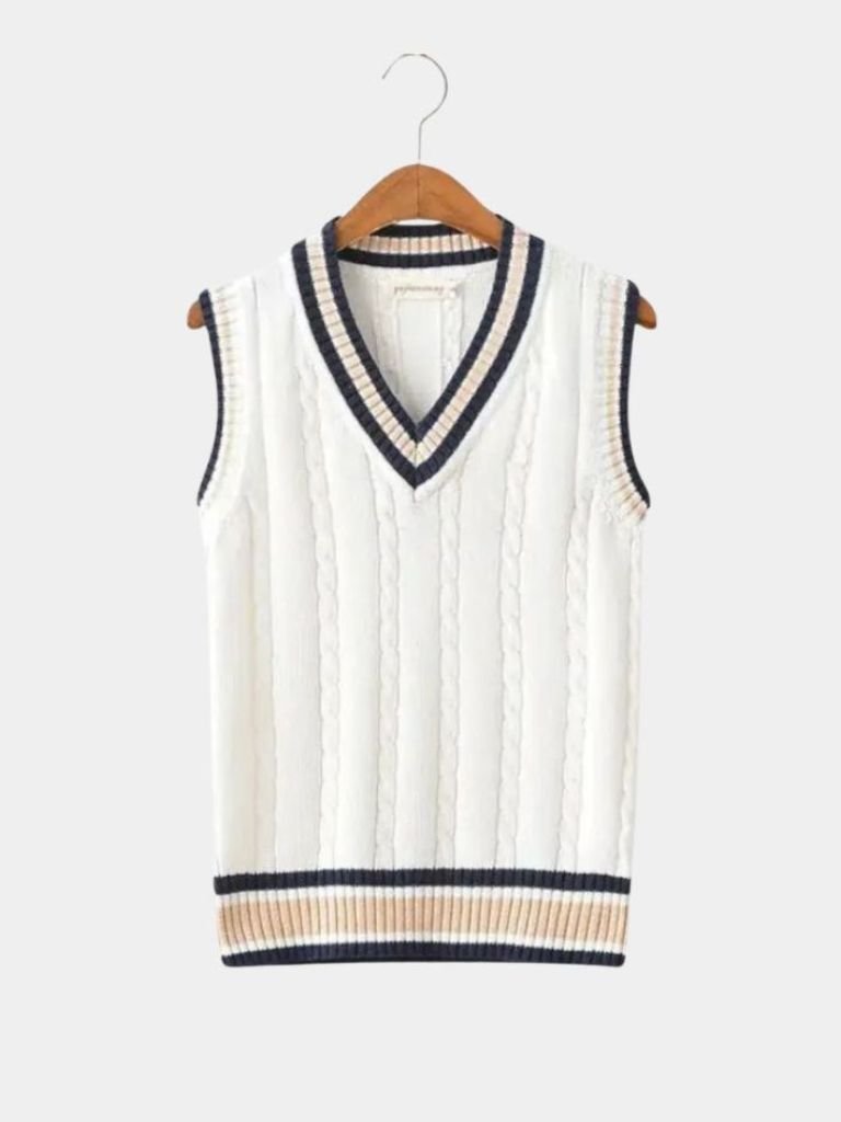 V Neck Elegant Knit Vest — North Row | Worn Look