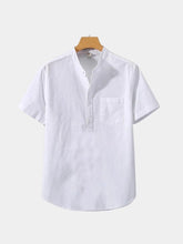 White Wellspring Linen T-Shirt — North Row | Side View