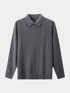 Wool Knit Button Up Polo Pullover — North Row | Side View