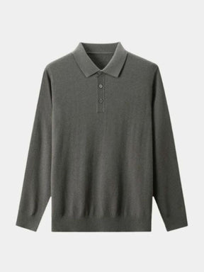 Wool Knit Button Up Polo Pullover — North Row | Lifestyle